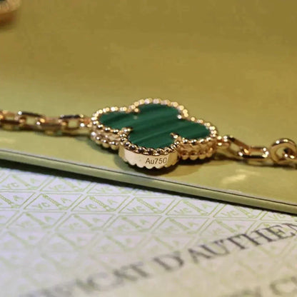 [Amore] CLOVER 5 MOTIF MALACHITE BRACELET COLLECTION