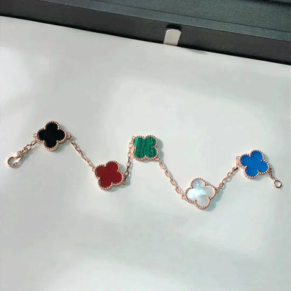 [Amore]CLOVER 5 MOTIFS MULTICOLOR BRACELET