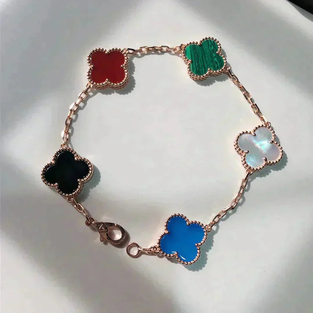 [Amore]CLOVER 5 MOTIFS MULTICOLOR BRACELET