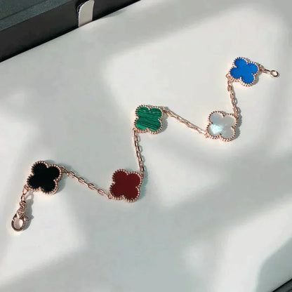 [Amore]CLOVER 5 MOTIFS MULTICOLOR BRACELET