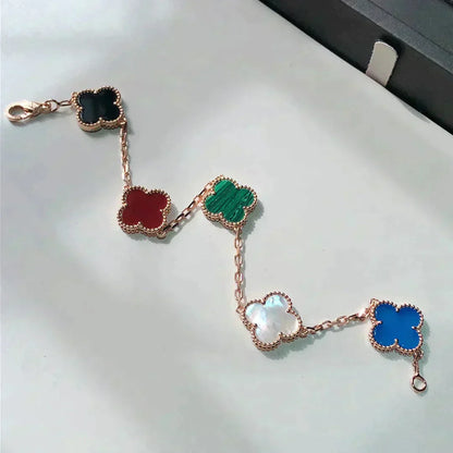 [Amore]CLOVER 5 MOTIFS MULTICOLOR BRACELET