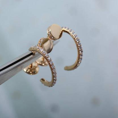 [Amore]JUSTE EARRINGS 12.75MM PINK GOLD DIAMOND