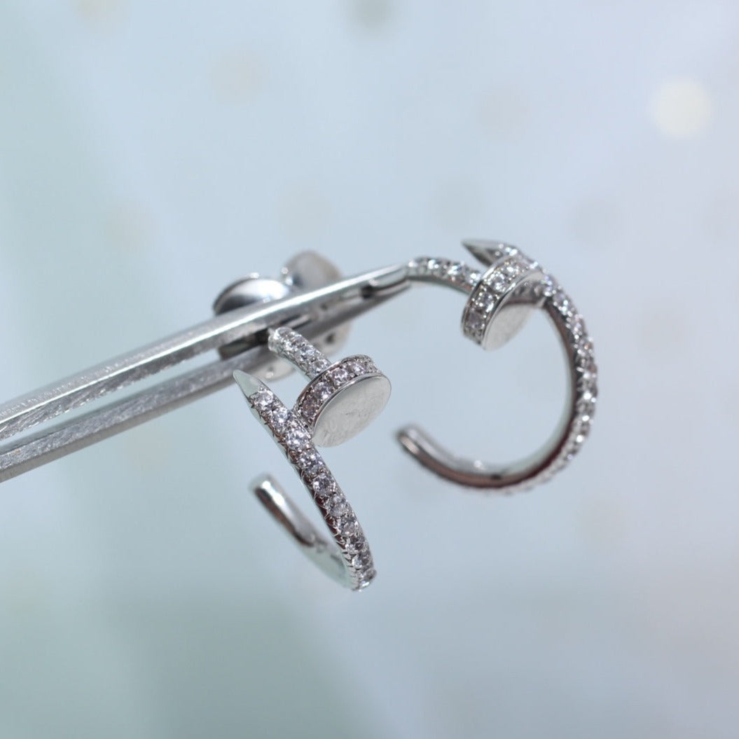 [Amore]JUSTE EARRINGS 12.75MM SILVER DIAMOND