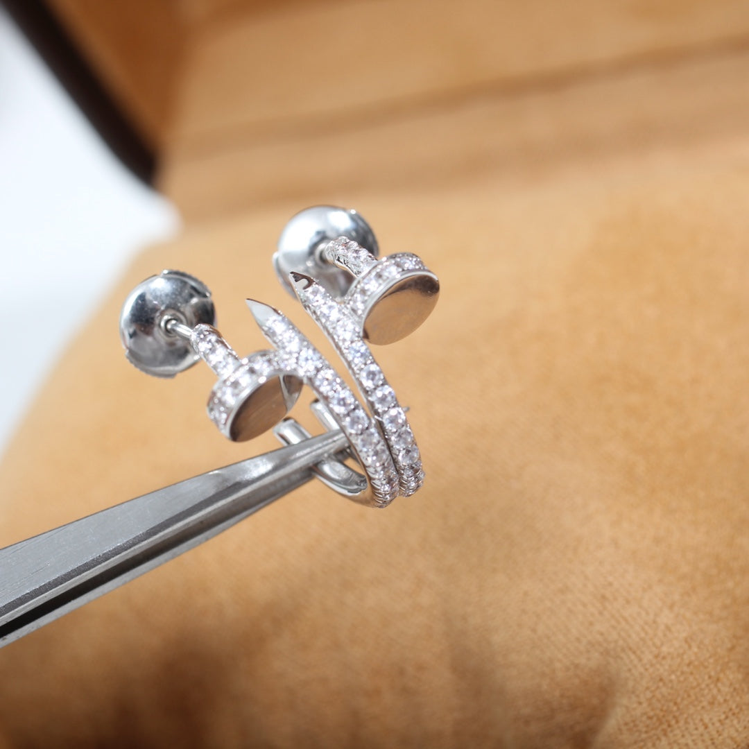 [Amore]JUSTE EARRINGS 12.75MM SILVER DIAMOND