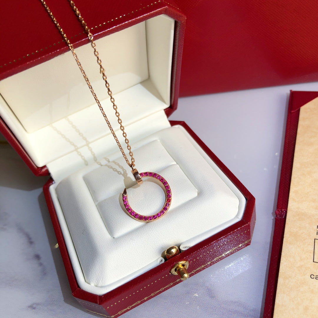 [Amore]JUSTE NECKLACE RED FULL DIAMONDS
