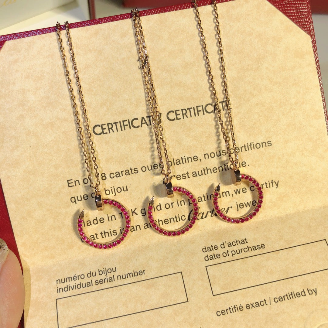 [Amore]JUSTE NECKLACE RED FULL DIAMONDS