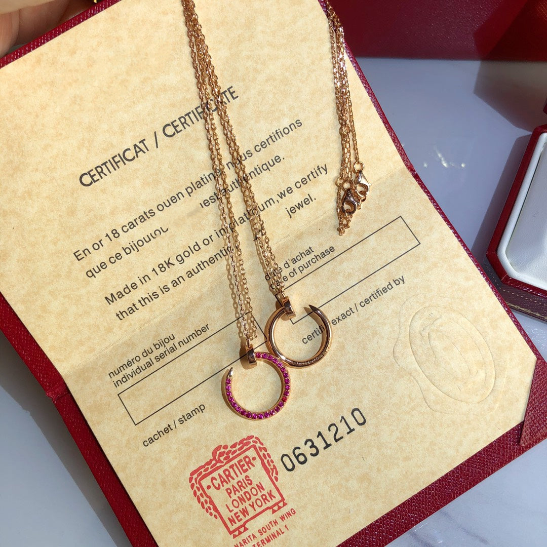 [Amore]JUSTE NECKLACE RED FULL DIAMONDS