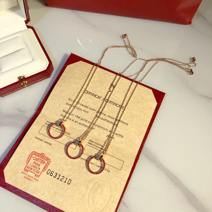 [Amore]JUSTE NECKLACE RED FULL DIAMONDS