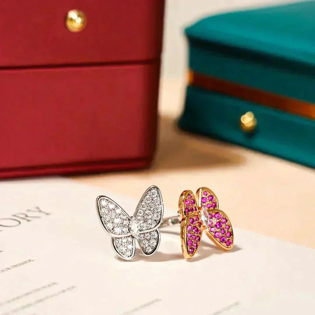 [Amore]TWIN BUTTERFLY DIAMOND RING
