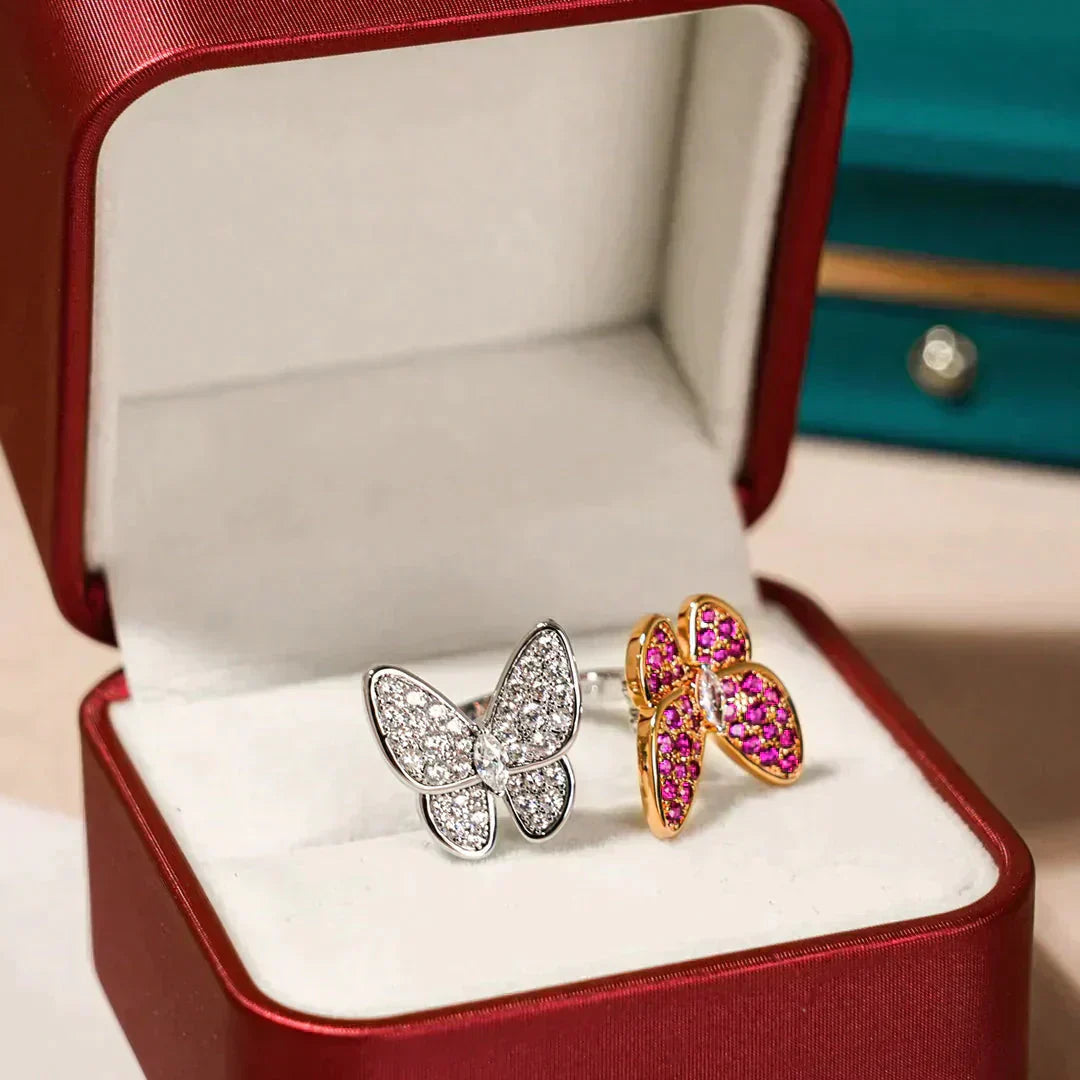 [Amore]TWIN BUTTERFLY DIAMOND RING