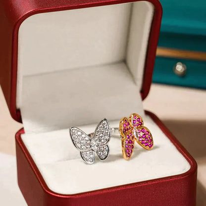 [Amore]TWIN BUTTERFLY DIAMOND RING