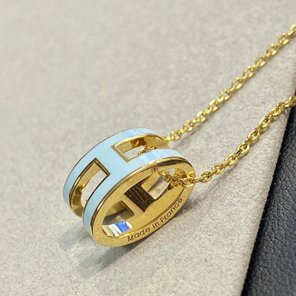 [Amore]POP H LIGHT BLUE NECKLACE