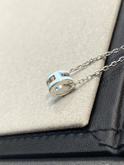 [Amore]POP H LIGHT BLUE NECKLACE