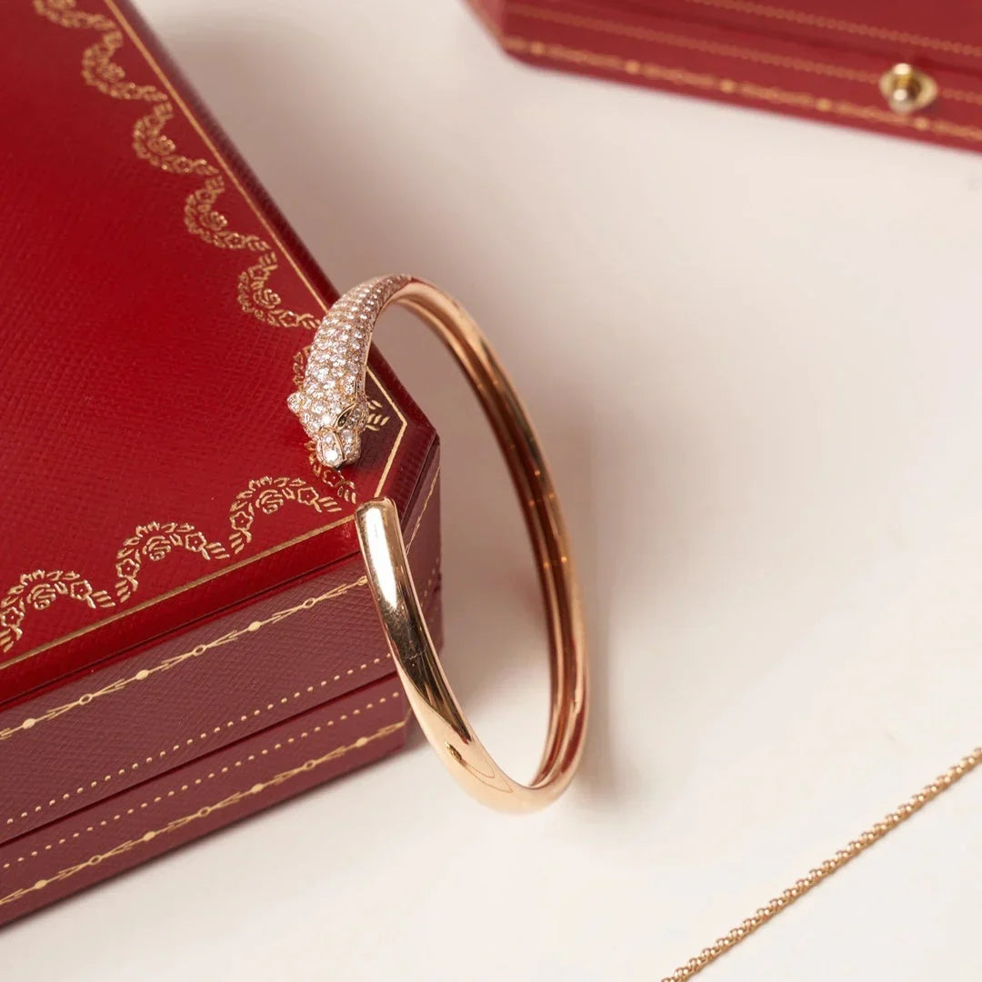 [Amore]PANTHERE HALF DIAMOND OPEN BRACELET