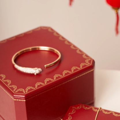 [Amore]PANTHERE ROSE GOLD DIAMOND OPEN BRACELET