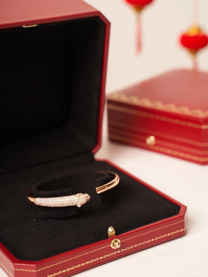 [Amore]PANTHERE ROSE GOLD DIAMOND OPEN BRACELET