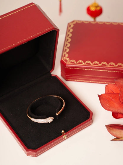 [Amore]PANTHERE ROSE GOLD DIAMOND OPEN BRACELET