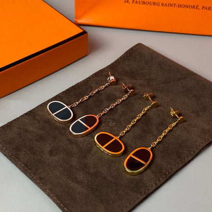 [Amore]CHAINE VERSO BLACK CERAMIC EARRINGS