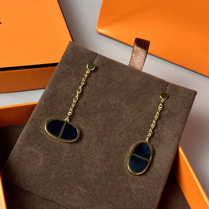 [Amore]CHAINE VERSO BLACK CERAMIC EARRINGS
