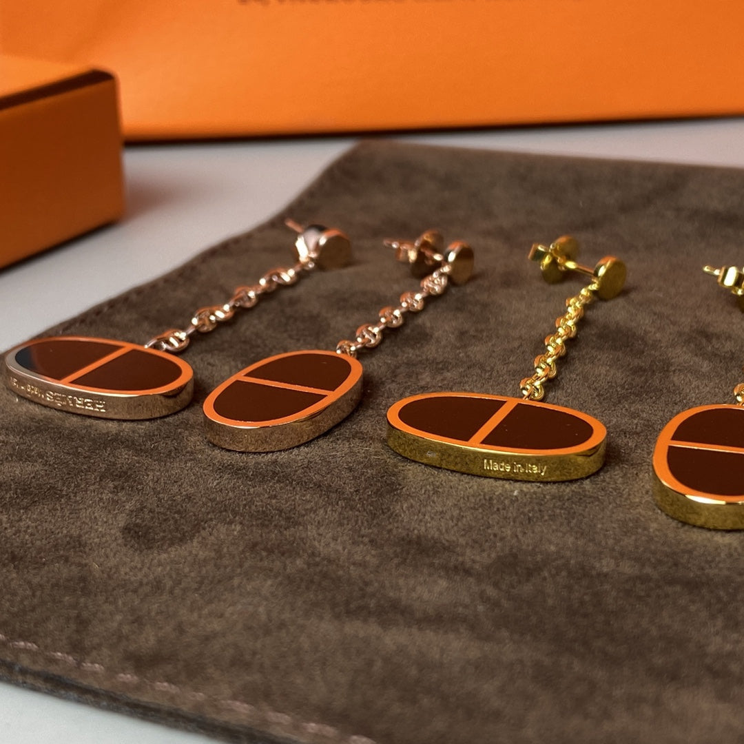 [Amore]CHAINE VERSO BLACK CERAMIC EARRINGS