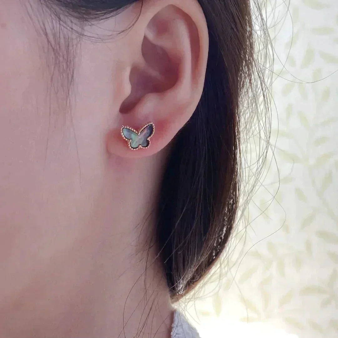 [Amore]BUTTERFLY DARK MOP  EARRINGS