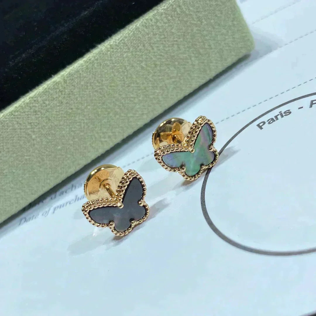[Amore]BUTTERFLY DARK MOP  EARRINGS