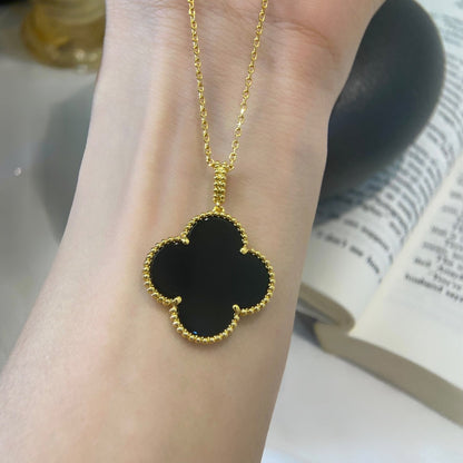 [Amore]CLOVER 25MM NECKLACE GOLD ONYX