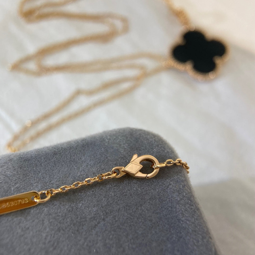 [Amore]CLOVER 25MM NECKLACE GOLD ONYX