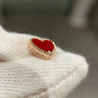[Amore]HEART CARNELIAN STUD EARRINGS