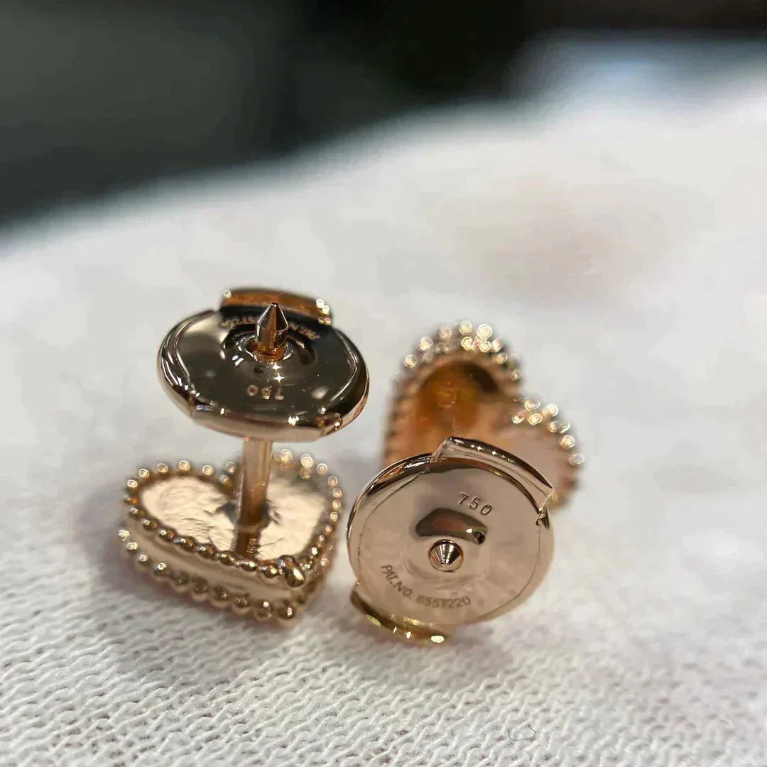 [Amore]HEART CARNELIAN STUD EARRINGS