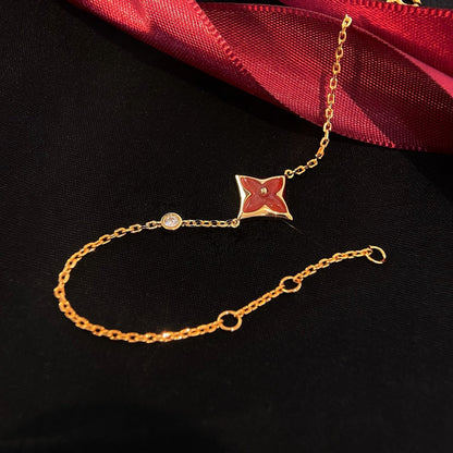 [Amore]COLOR STAR CARNELIAN PINK GOLD DIAMOND BRACELET