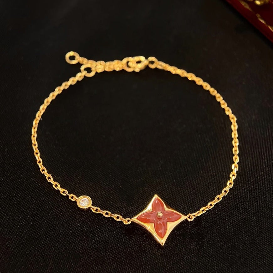 [Amore]COLOR STAR CARNELIAN PINK GOLD DIAMOND BRACELET