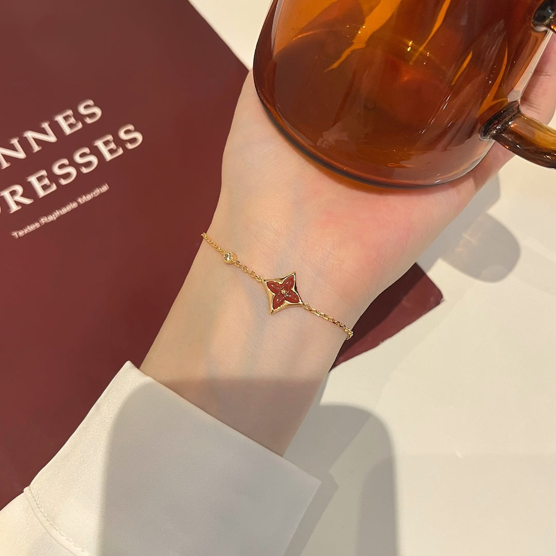 [Amore]COLOR STAR CARNELIAN PINK GOLD DIAMOND BRACELET