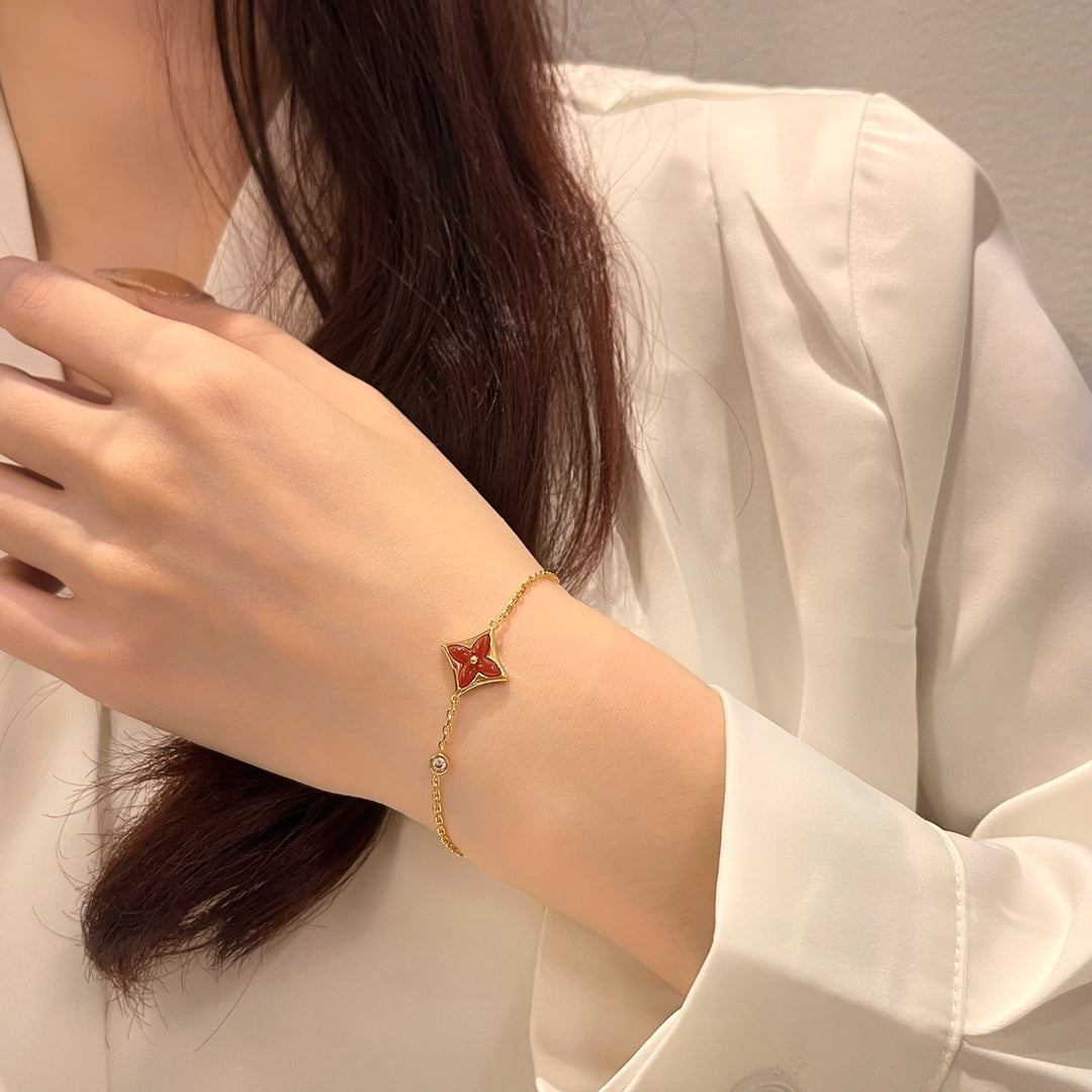 [Amore]COLOR STAR CARNELIAN PINK GOLD DIAMOND BRACELET