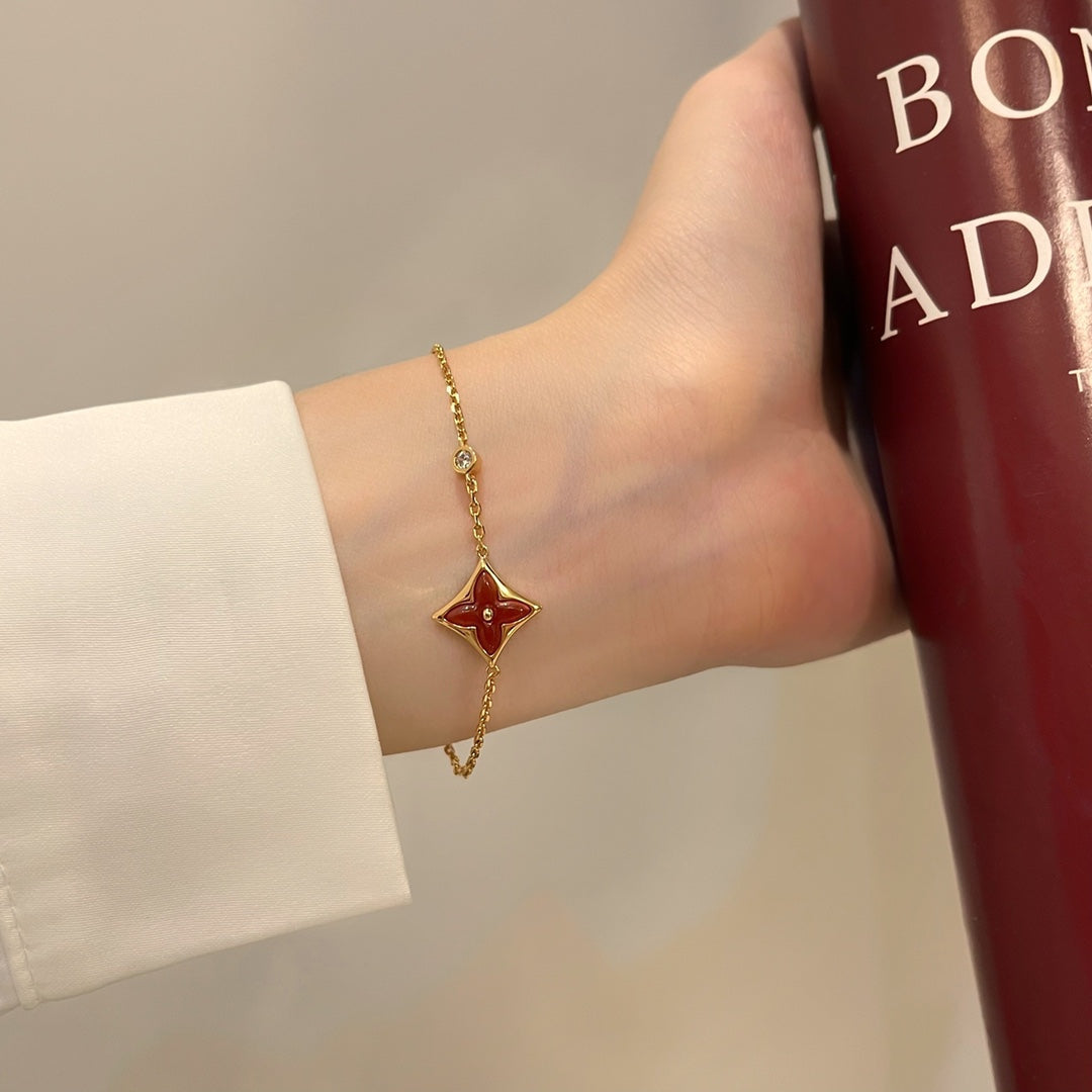 [Amore]COLOR STAR CARNELIAN PINK GOLD DIAMOND BRACELET