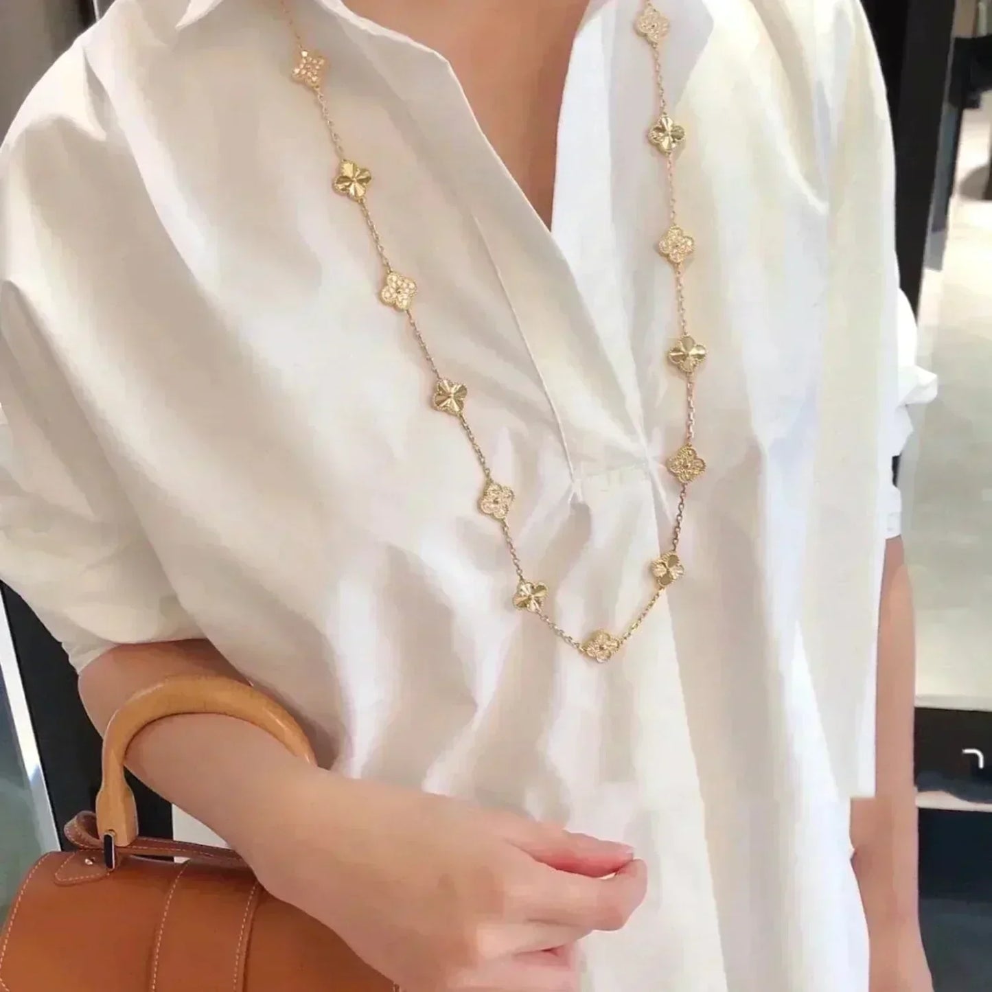 [Amore]CLOVER 20 MOTIFS LASER DIAMOND NECKLACE