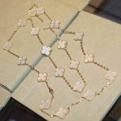 [Amore]CLOVER 20 MOTIFS WHITE MOP NECKLACE