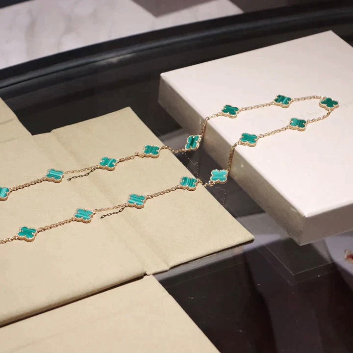 [Amore]CLOVER 20 MOTIFS MALACHITE GOLD