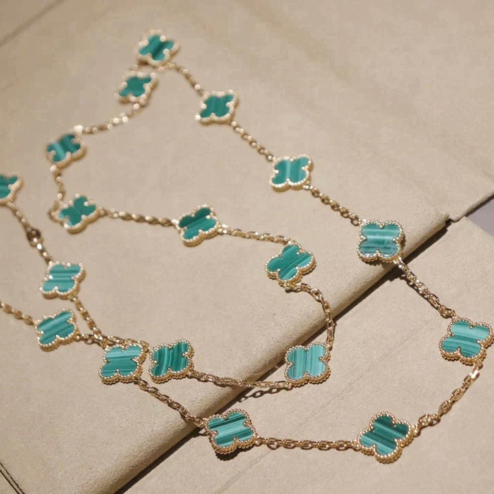 [Amore]CLOVER 20 MOTIFS MALACHITE GOLD