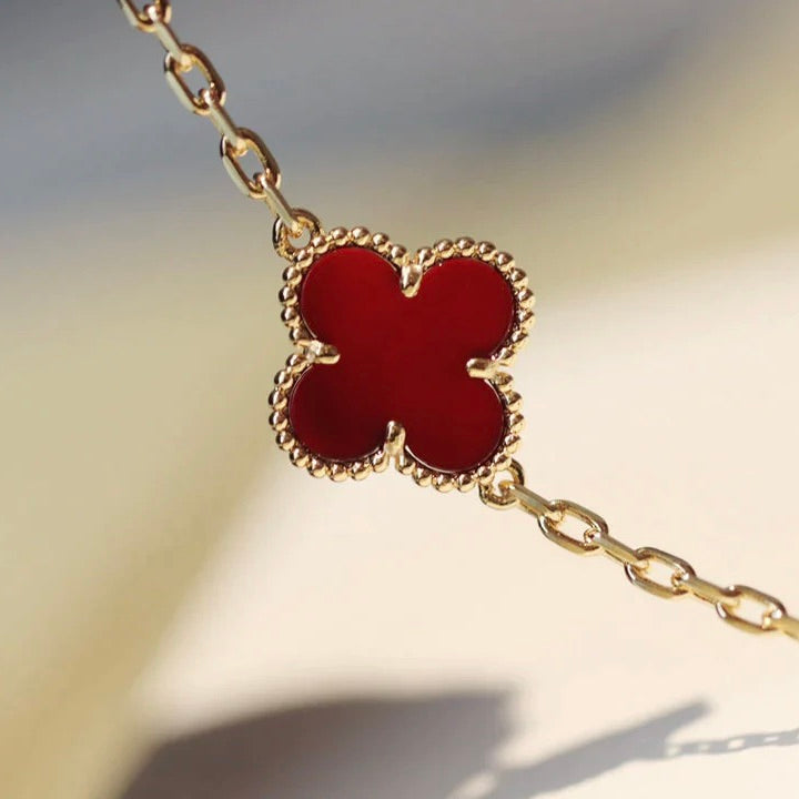 [Amore]CLOVER 20 MOTIFS CARNELIAN NECKLACE