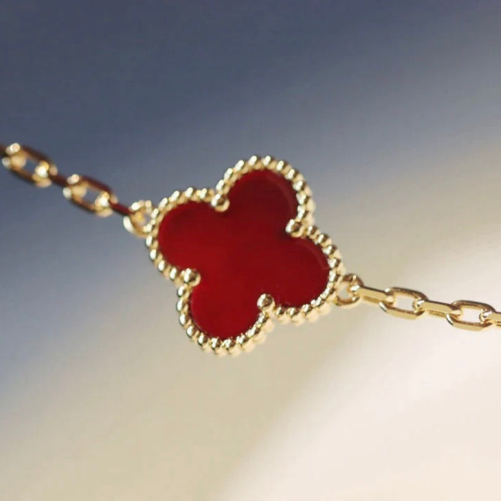 [Amore]CLOVER 20 MOTIFS CARNELIAN NECKLACE