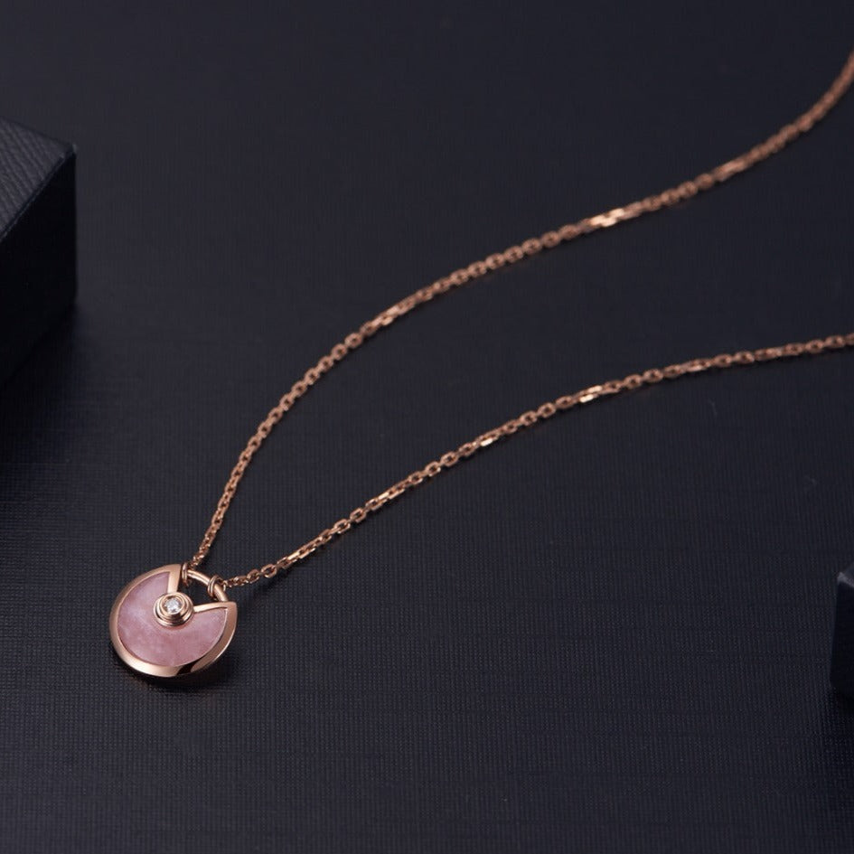 [Amore]AMULETTE ROSE GOLD PINK MOP NECKLACE