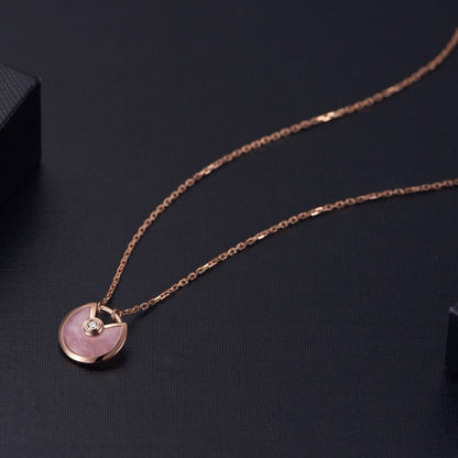 [Amore]AMULETTE ROSE GOLD PINK MOP NECKLACE
