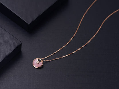 [Amore]AMULETTE ROSE GOLD PINK MOP NECKLACE