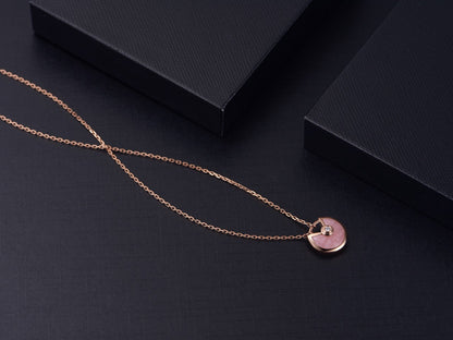 [Amore]AMULETTE ROSE GOLD PINK MOP NECKLACE