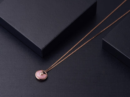 [Amore]AMULETTE ROSE GOLD PINK MOP NECKLACE