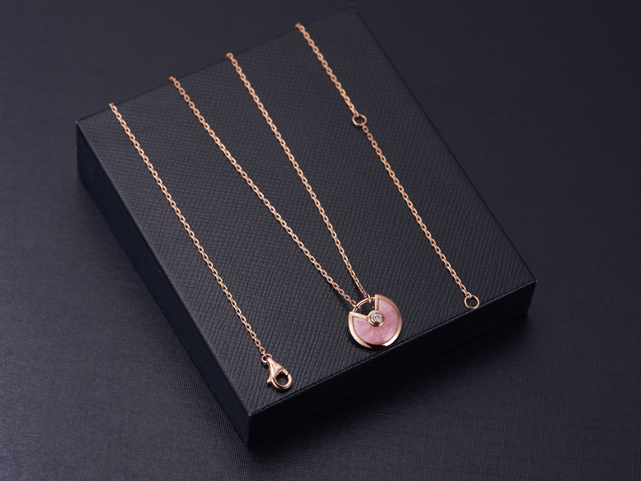 [Amore]AMULETTE ROSE GOLD PINK MOP NECKLACE