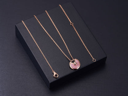 [Amore]AMULETTE ROSE GOLD PINK MOP NECKLACE