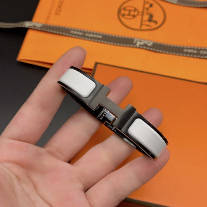 [Amore]H BRACELET 12MM BLACK WHITE CERAMIC