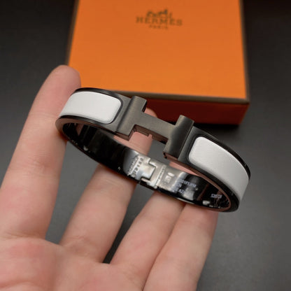 [Amore]H BRACELET 12MM BLACK WHITE CERAMIC